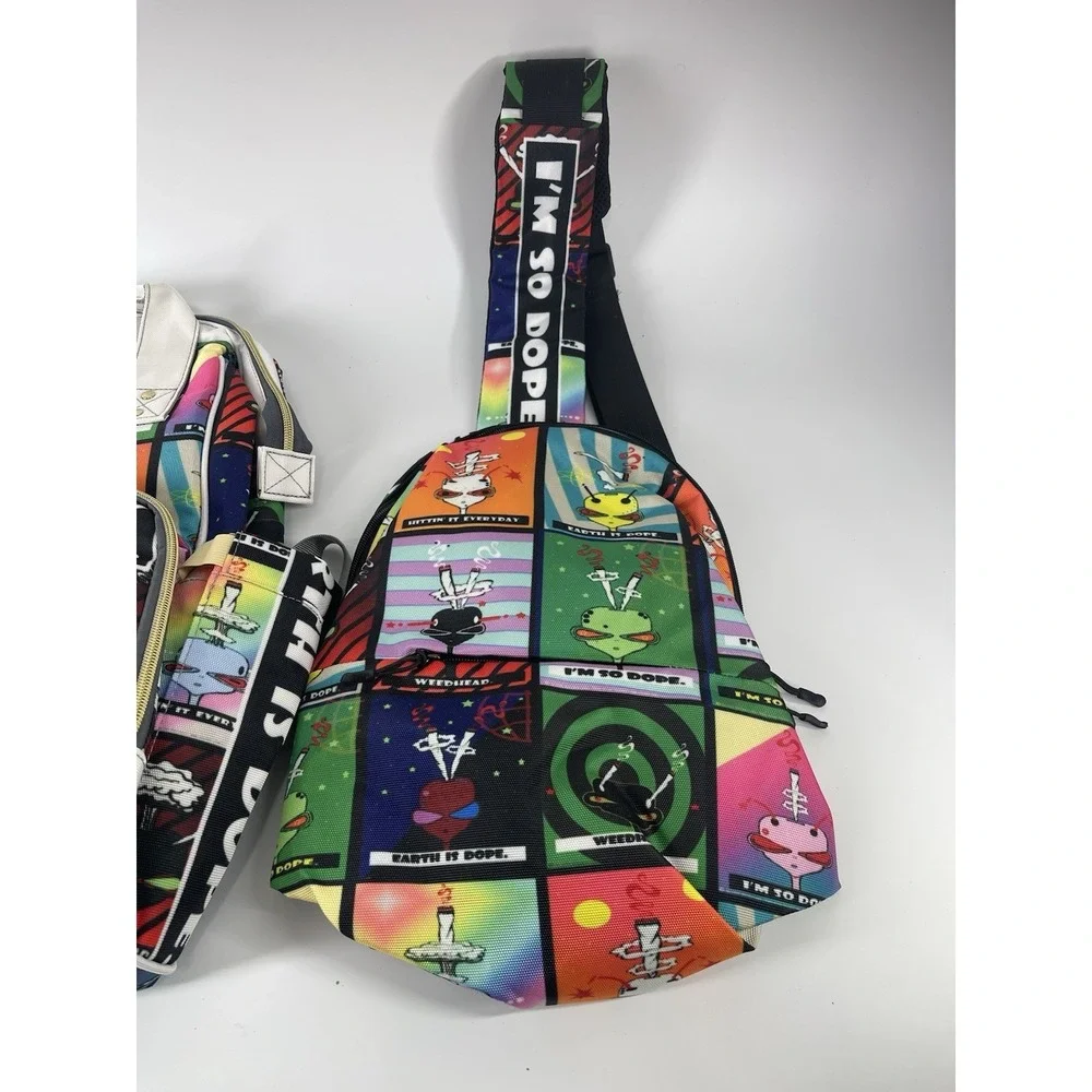 Weedhead Earth Is Dope Diaper Bag Backpack & Sling Bag Set Rare NWOT USA